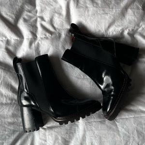 Black leather boots